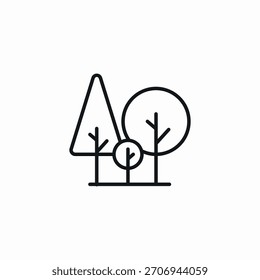 Árboles del parque Bosque Naturaleza Icono Signo Vector