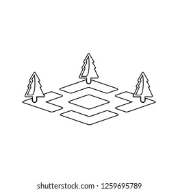 park with trees icon. Element of Park and landscape for mobile concept and web apps icon. Thin line icon for website design and development, app development