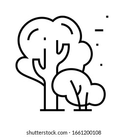 Park-Bäume Linie Symbol, Concept-Zeichen, Umriss-Vektorillustration, Linearsymbol.