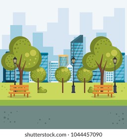park urban cityscape scene