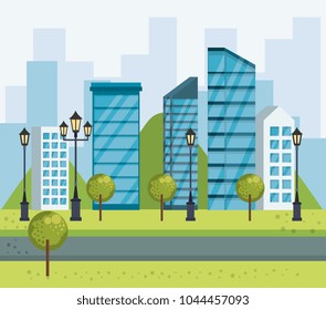 park urban cityscape scene