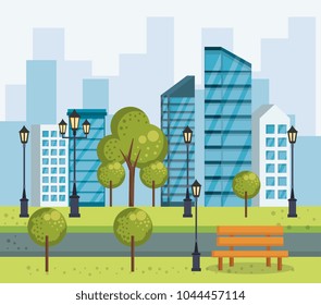 park urban cityscape scene