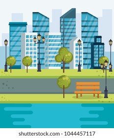 park urban cityscape scene