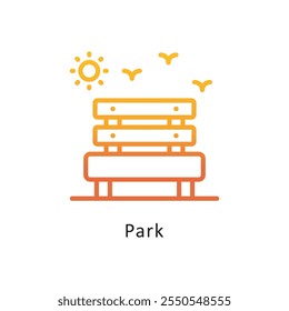 Park Vector Gradient Circle Outline Icon. Eps 10 file