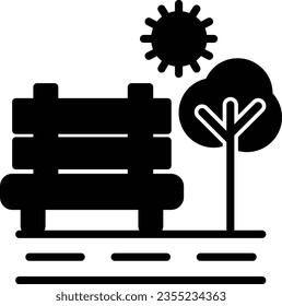 Park Vector Icon Glyph Style