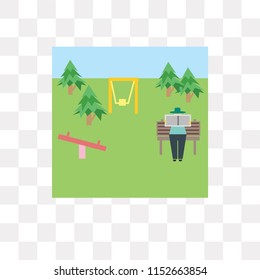 Park vector icon isolated on transparent background, Park logo concept