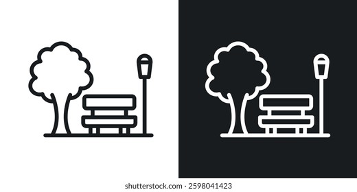 park vector icon set in black and white color.