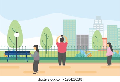 Park vector illustration with flat design 