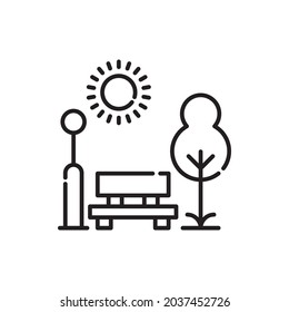 Park vector outline icon style illustration. Eps 10 file
