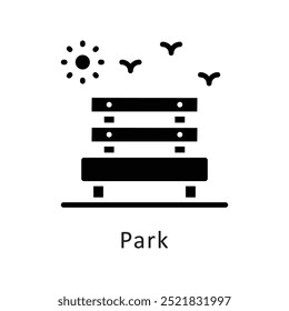 Park vector Solid icon style illustration. Symbol on White background EPS 10 File