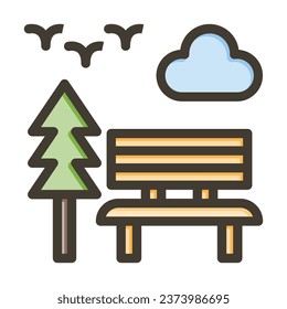 Park Vector Thick Line Filled Colors Icon For Personal And Commercial Use.
