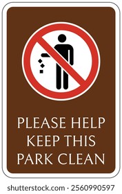 Park warning sign and labels