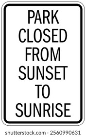 Park warning sign and labels
