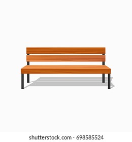 Park wood benches and steel. Vector illustration.
