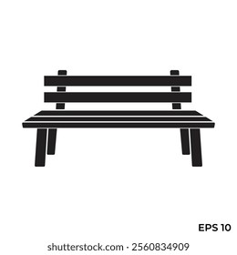 park wooden bench flat icon vector