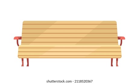 Park wooden bench in flat style vector illustration
