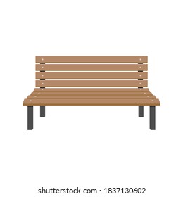 Park wooden bench isolated on white background. Vector illustration. Eps 10.