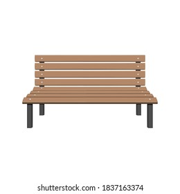 Park wooden bench isolated on white background. Vector illustration. Eps 10.