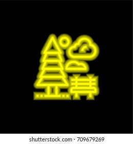 Park yellow glowing neon ui ux icon. Glowing sign logo vector