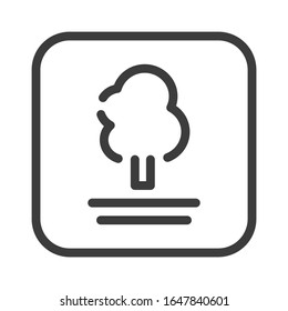 Park zone black line icon. Public navigation. Woodland element. Pictogram for web page, mobile app, promo. UI UX GUI design element. Editable stroke.