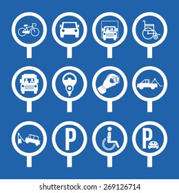 Park zone design over blue background, vector illustration