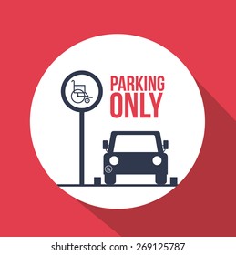 Park zone design over red background, vector illustration