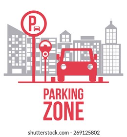 Park zone design over white background, vector illustration
