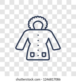 Parka icon. Trendy linear Parka logo concept on transparent background from Clothes collection