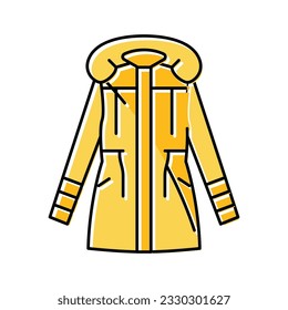 parka jacket outerwear female color icon vector. parka jacket outerwear female sign. isolated symbol illustration