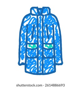 parka jacket outerwear female doodle icon sketch vector. parka jacket outerwear female sign. isolated symbol illustration