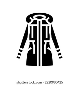 parka jacket outerwear female glyph icon vector. parka jacket outerwear female sign. isolated symbol illustration