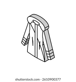 parka jacket outerwear female isometric icon vector. parka jacket outerwear female sign. isolated symbol illustration