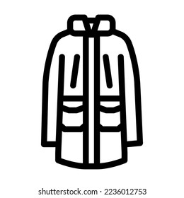 parka jacket outerwear female line icon vector. parka jacket outerwear female sign. isolated contour symbol black illustration