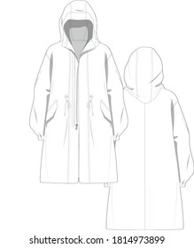 PARKA JACKET WOMEN VECTOR . 