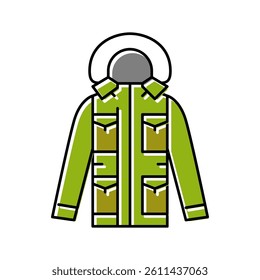 parka outerwear male color icon vector. parka outerwear male sign. isolated symbol illustration