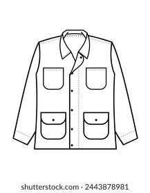Parka size chart. Vector outline icon isolated on white background.