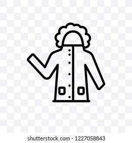 Parka vector linear icon isolated on transparent background, Parka transparency concept can be used for web and mobile