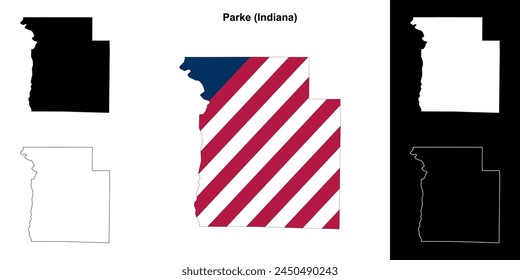 Parke County (Indiana) Outline-Kartenset