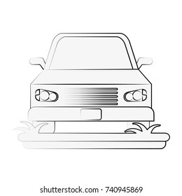 parked car frontview icon image 