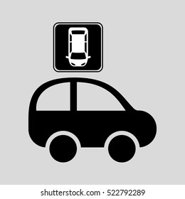 parked car top view sign vector illustration eps 10