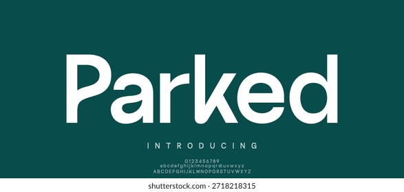Vector de fuente de visualización de alfabeto sans serif psicodélico creativo aparcado. Tipografía decorativa de la trampa de tinta