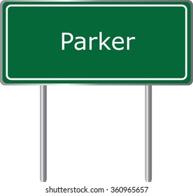 Parker , Colorado,  road sign green vector illustration, road table, USA city