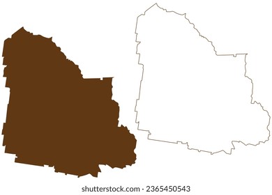 Parkes Shire (Commonwealth of Australia, New South Wales, NSW) map vector illustration, scribble sketch Parkes map