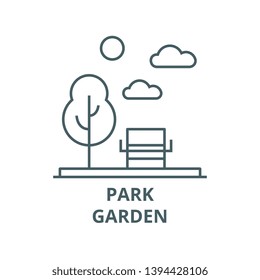 Park,garden vector line icon, linear concept, outline sign, symbol