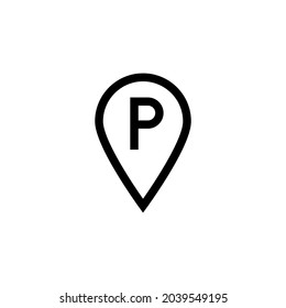 Parking -1 Silhouette Icon On White Background