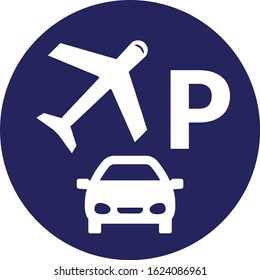 Parking Airport logo sign with car