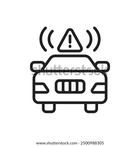 Parking Alarm Outline Icon Vector Illustration