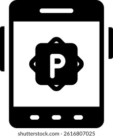 Parking App Glyph Vector Icon Design