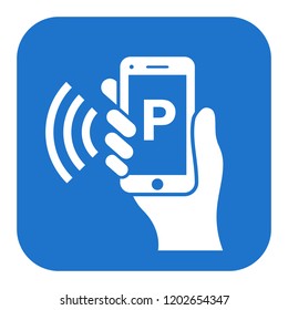 Parking app vector button isolated on white background