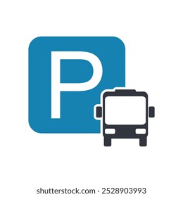 Parking Area Bus Logo Vector Icon Template Illustration